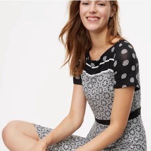 NWT LOFT Black/White mosaic dress, size 4